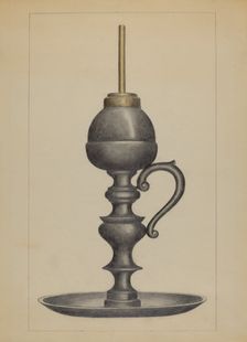 Camphene Lamp, c. 1936. Creator: Herman Bader