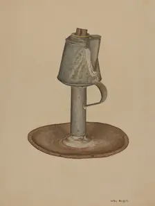 Camphene Lamp, c. 1939. Creator: LeRoy Griffith