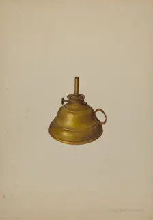 Camphene Lamp, c. 1940. Creator: Christabel Scrymser