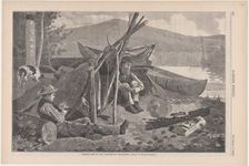 Camping Out in Adirondacks (Harper's Weekly, Vol. XVIII), November 7, 1874. Creator: W. H. Lagarde