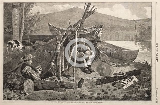 Camping Out in the Adirondack Mountains, 1874. Creator: Winslow Homer (American, 1836-1910).