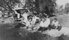 Camping/picnicking at Toogoolawah headwaters of the Brisbane River, 1928. Creator: Isabel Edith Doris Francis