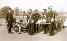 Campion Brothers motorcycle ambulances, Nottingham, Nottinghamshire, c1916. Creator: Unknown