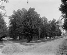 Campus and tower, Michigan State Normal College, Ypsilanti, Mich., between 1900 and 1910. Creator: Unknown