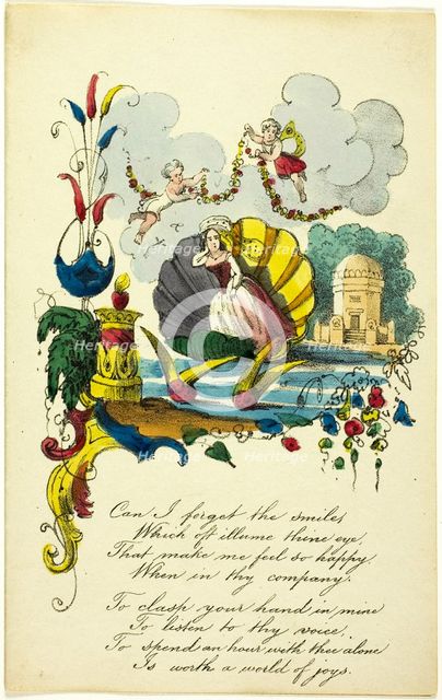 Can I Forget the Smiles (valentine), c. 1840. Creator: Unknown.