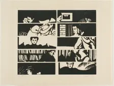 Cancellation sheet, fragments of ten woodblocks from Intimacies, 1898. Creator: Félix Vallotton