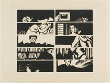 Cancellation sheet, fragments of ten woodblocks from Intimacies, 1898. Creator: Félix Vallotton