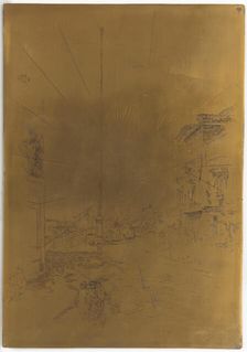Cancelled Printing Plate for The Little Mast, 1879-1880. Creator: James Abbott McNeill Whistler