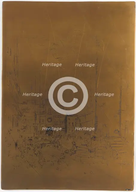 Cancelled Printing Plate for The Piazzetta, 1879-1880. Creator: James Abbott McNeill Whistler.