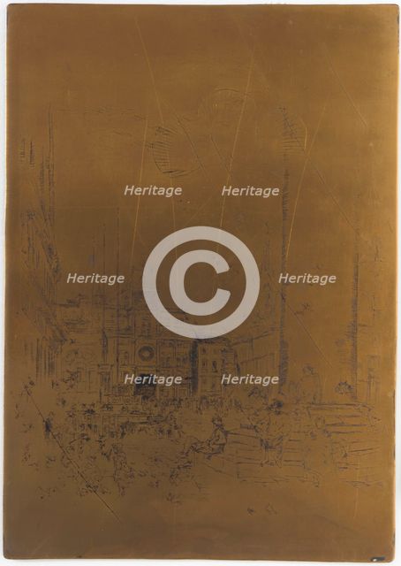Cancelled Printing Plate for The Piazzetta, 1879-1880. Creator: James Abbott McNeill Whistler.