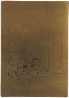 Cancelled Printing Plate for The Piazzetta, 1879-1880. Creator: James Abbott McNeill Whistler