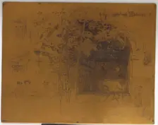 Cancelled Printing Plate for The Traghetto, No. 2, 1879-1880. Creator: James Abbott McNeill Whistler