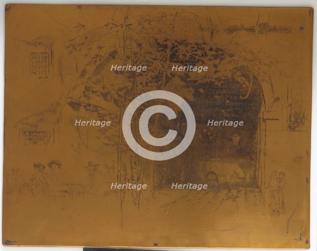 Cancelled Printing Plate for The Traghetto, No. 2, 1879-1880. Creator: James Abbott McNeill Whistler.