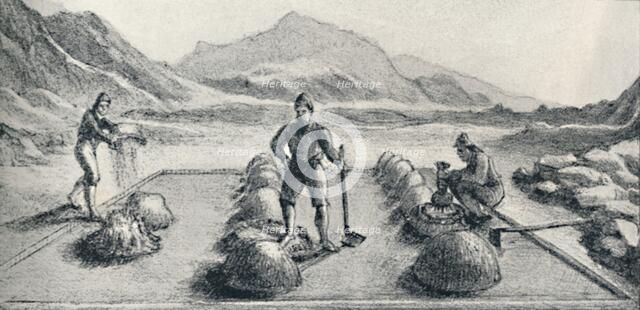 'Cancha De Beneficiar, or Mode of Amalgamation of Gold and Silver', c1826, (1911). Artist: Unknown.