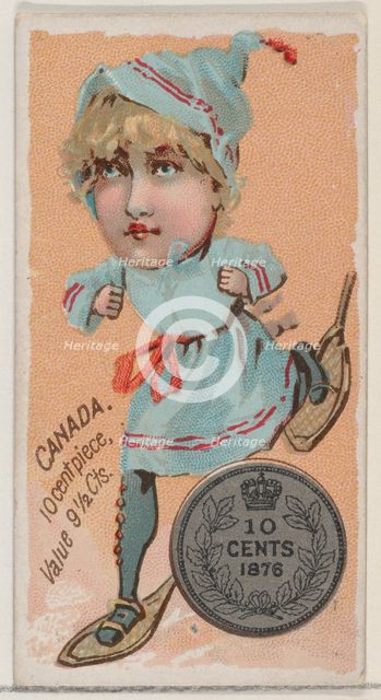 Canada, 10 Cent Piece, from the series Coins of All Nations (N72, variation 2) for Duke br..., 1889. Creator: Unknown.