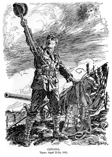 Canada, Ypres, April 23-24 1915 (1920). Artist: Bernard Partridge