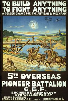 Canadian Army Recruitment Poster To Build Anything, To Fight Anything, 1916