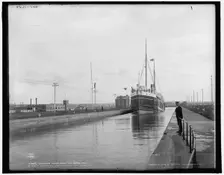 Canadian locks, Sault Ste. Marie, Mich. i.e. Ontario, c1902. Creator: William H. Jackson