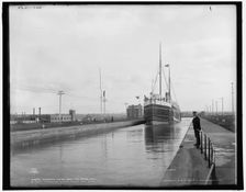 Canadian locks, Sault Ste. Marie, Mich. i.e. Ontario, c1902. Creator: William H. Jackson