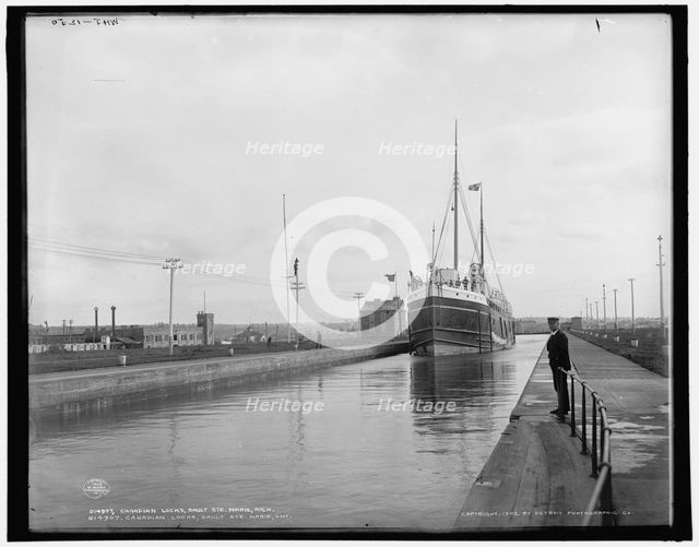 Canadian locks, Sault Ste. Marie, Mich. i.e. Ontario, c1902. Creator: William H. Jackson.