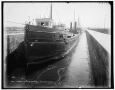 Canadian lock from upper end, Sault Ste. Marie, between 1890 and 1899. Creator: Unknown