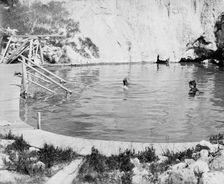Canadian National Park, the basin, lower spring, Banff, Alberta, Canada, ca 1902. Creator: Unknown
