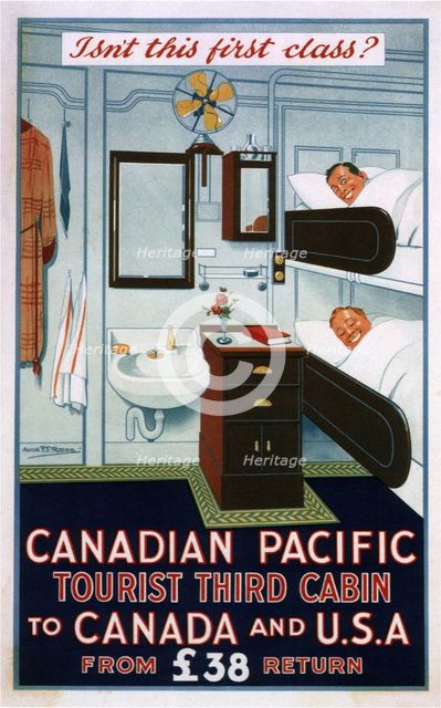 Canadian Pacific Tourist Third Cabin, 1925. Artist: Ritchie, Alick (1868-1938)