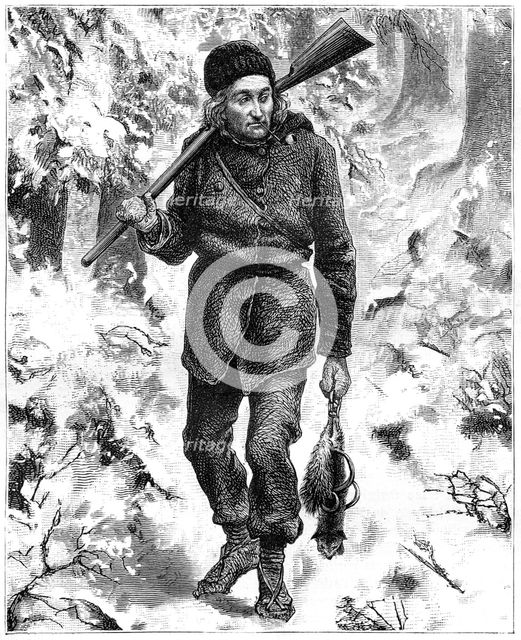 Canadian trapper, 19th century.Artist: Charles Édouard Delort