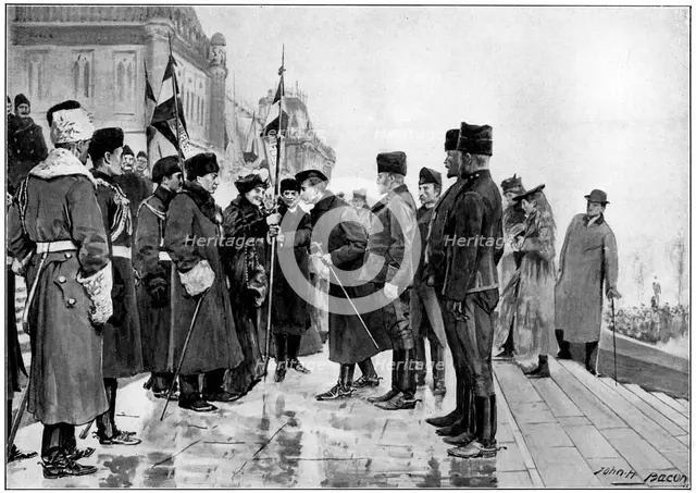 Canadian troops about to leave for the Boer War, 1900. Artist: Unknown