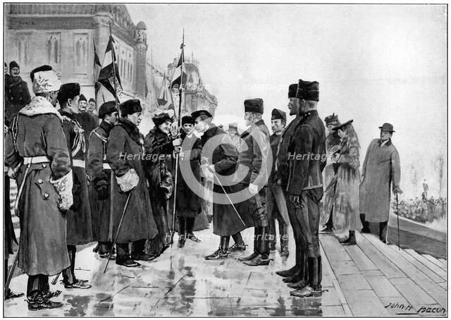 Canadian troops about to leave for the Boer War, 1900. Artist: Unknown