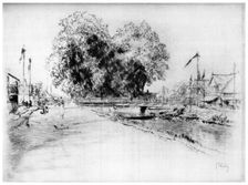 Canal a Troyes c1880-1930 (1924). Artist: Gustave Leheutre