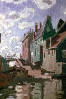 Canal at Zaandam detail, 1871. Artist: Claude Monet