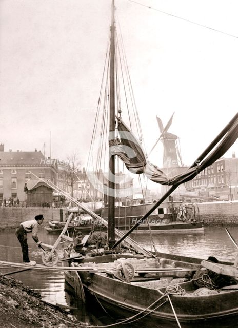 Canal boat, Rotterdam, 1898.Artist: James Batkin