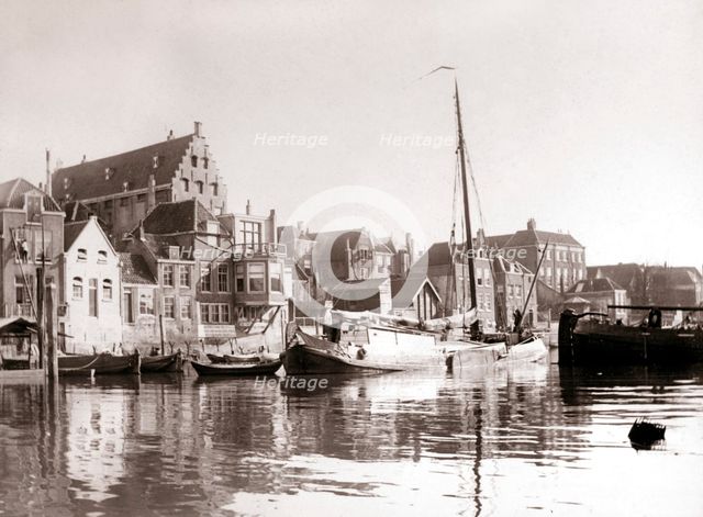 Canal boats, Dordrecht, Netherlands, 1898. Artist: James Batkin