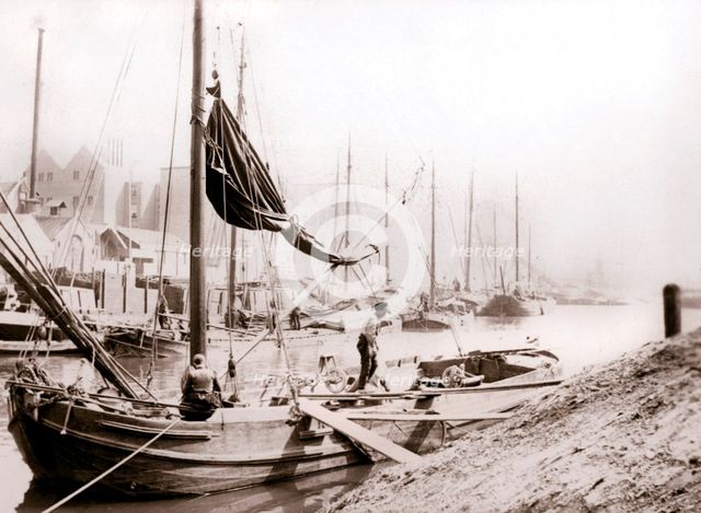 Canal boats, Rotterdam, 1898.Artist: James Batkin