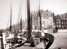 Canal boats, Rotterdam, 1898.Artist: James Batkin