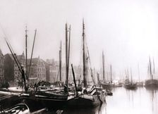 Canal boats, Rotterdam, 1898.Artist: James Batkin