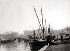 Canal boats, Rotterdam, 1898.Artist: James Batkin