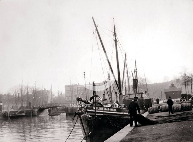 Canal boats, Rotterdam, 1898.Artist: James Batkin