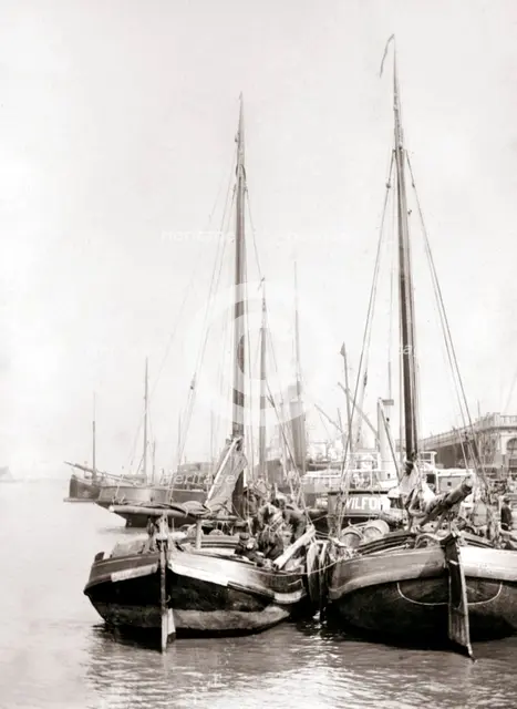 Canal boats, Rotterdam, 1898.Artist: James Batkin