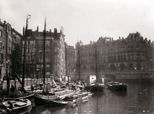 Canal boats, Rotterdam, 1898.Artist: James Batkin