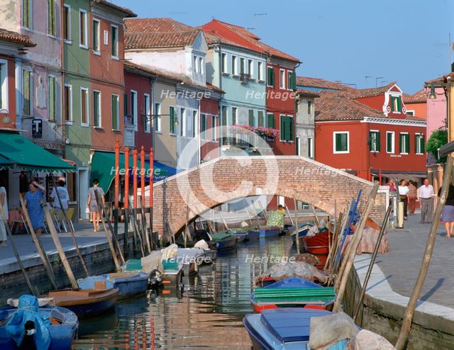 Canal, Burano, Venice, Italy.  Creator: Peter Thompson.