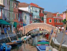 Canal, Burano, Venice, Italy. Creator: Peter Thompson