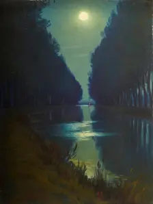 Canal de Chelles (Clair de Lune), 2nd half of 19th century. Creator: Charles Guilloux