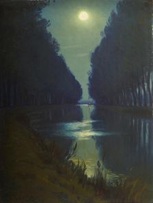 Canal de Chelles (Clair de Lune), 2nd half of 19th century. Creator: Charles Guilloux