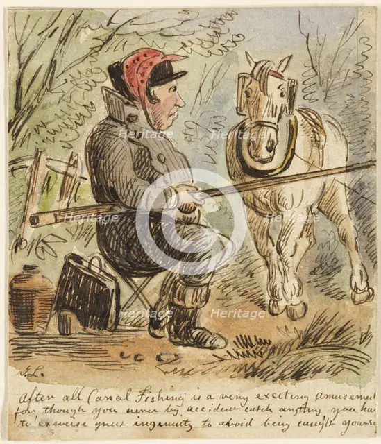 Canal Fishing, n.d. Creator: John Leech.