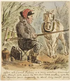Canal Fishing, n.d. Creator: John Leech
