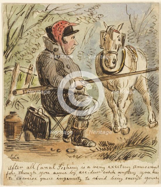 Canal Fishing, n.d. Creator: John Leech.