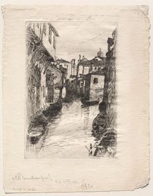Canal in Venice, 1880. Creator: Otto H. Bacher (American, 1856-1909)