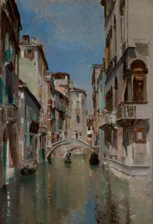 Canal in Venice, San Trovaso Quarter, ca. 1885. Creator: Robert Frederick Blum